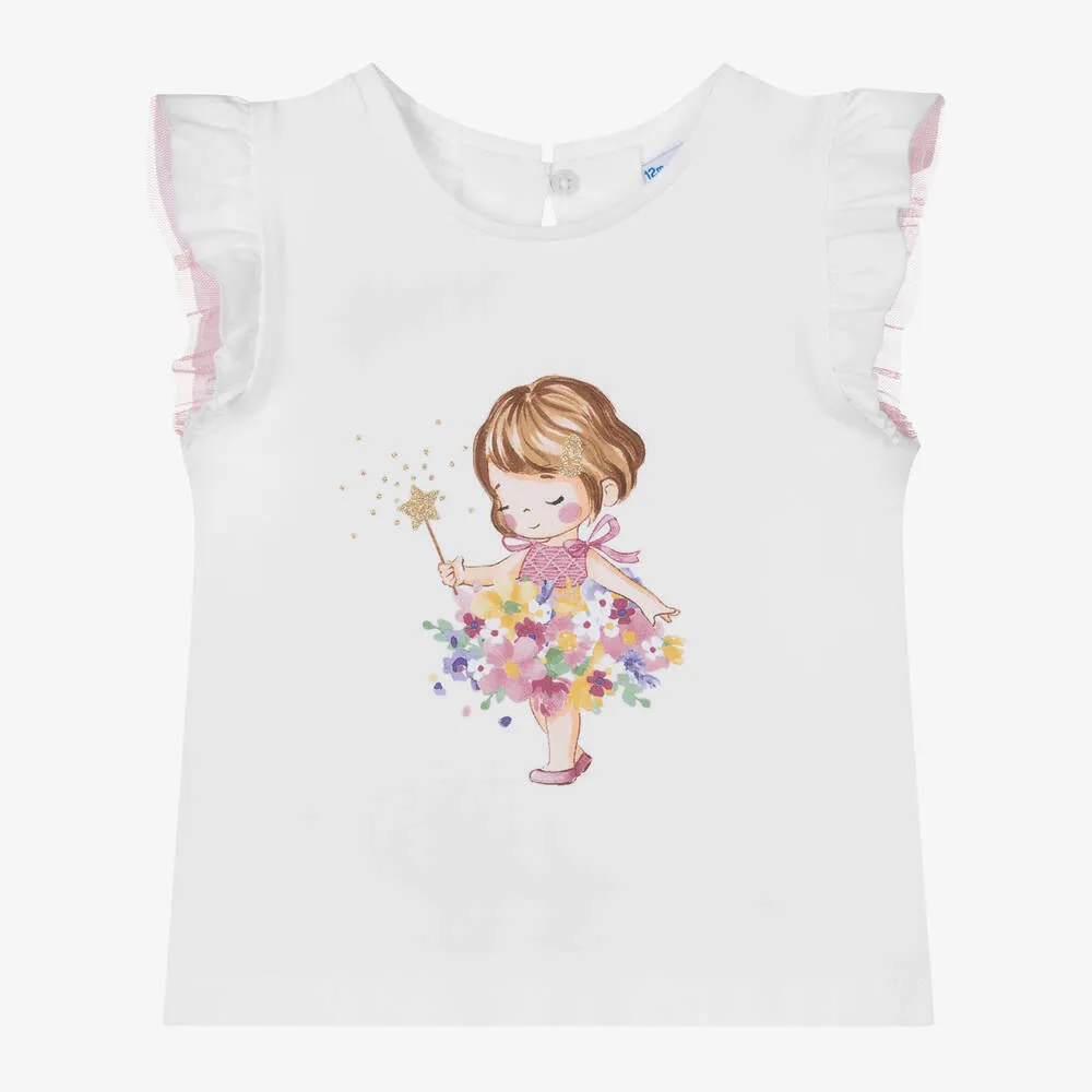 White Baby Tulle Ruffle T-Shirt