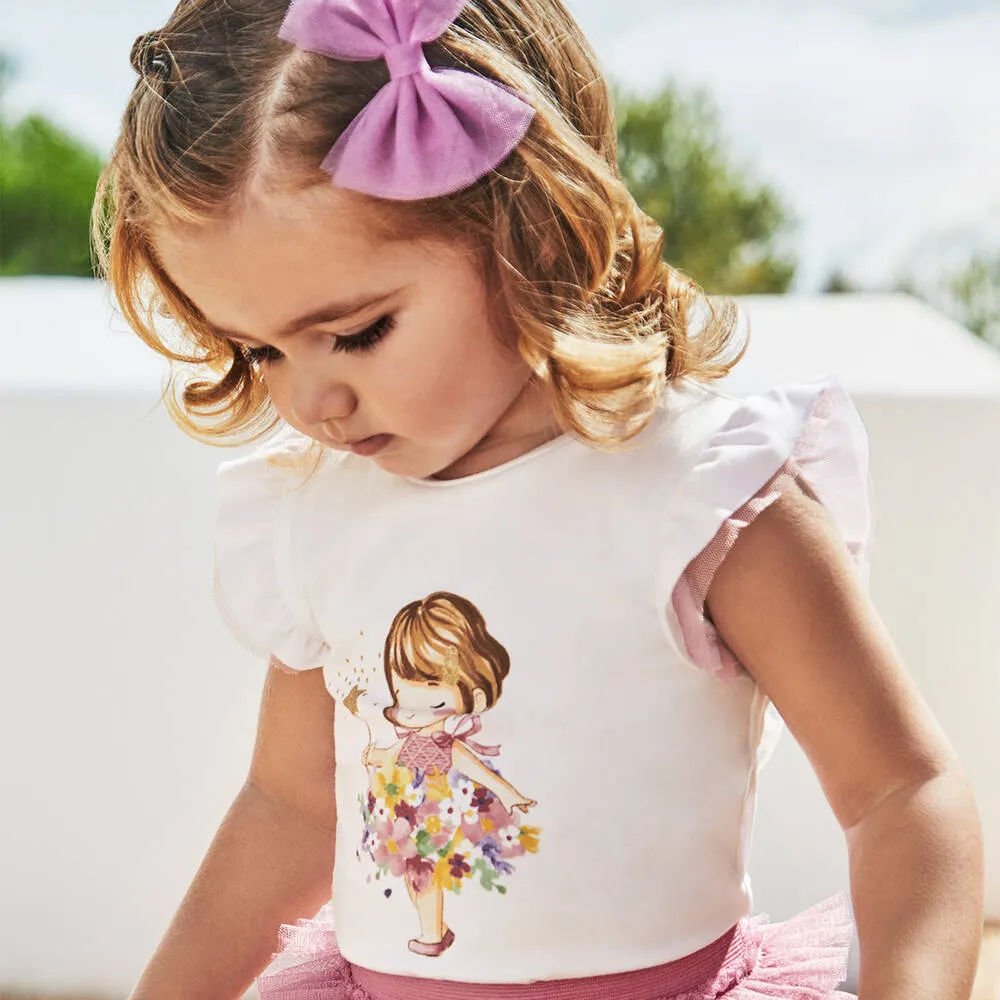White Baby Tulle Ruffle T-Shirt
