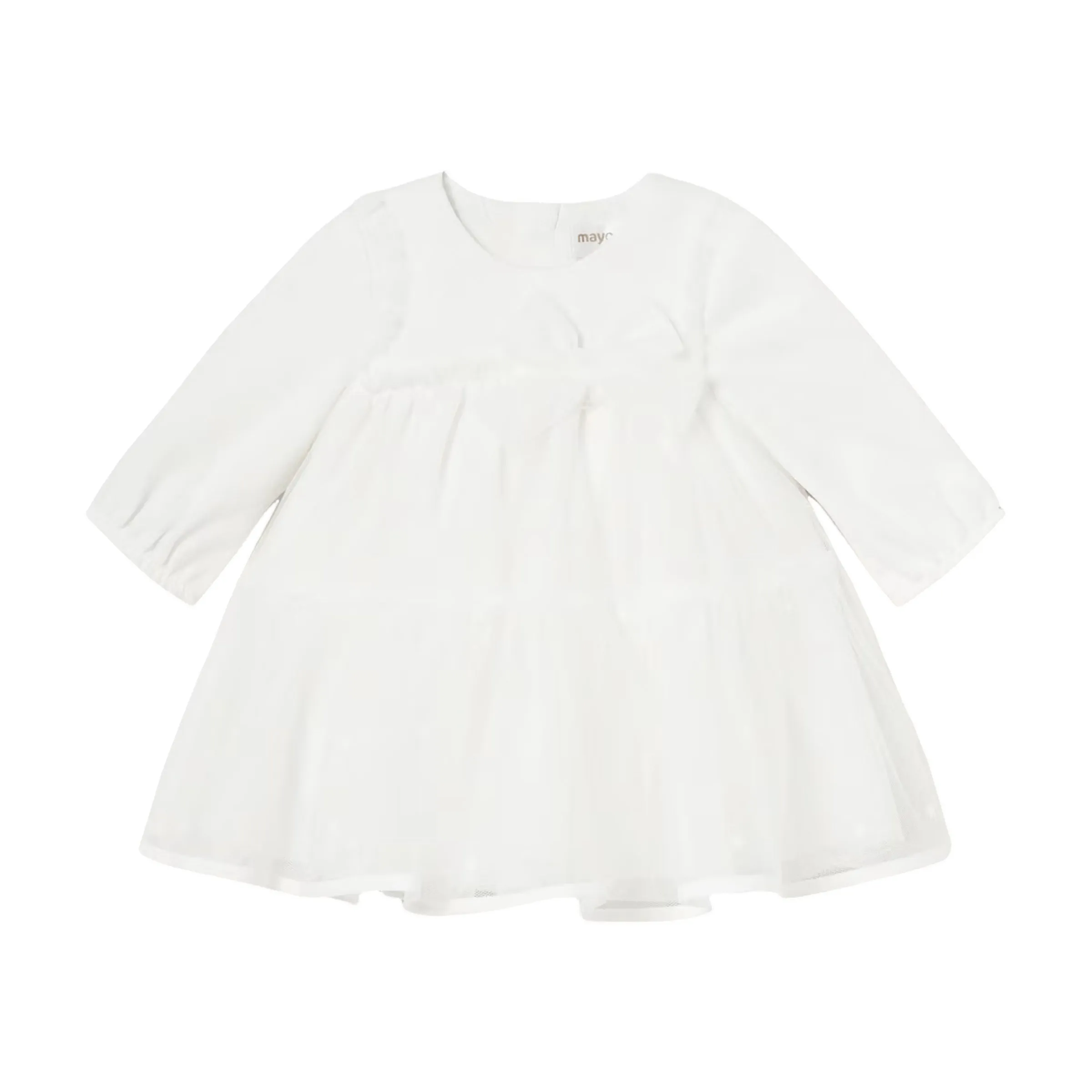 White Bow Formal Tulle Dress
