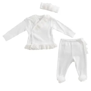 White Chic Girl Ruffle Outfit & Headband