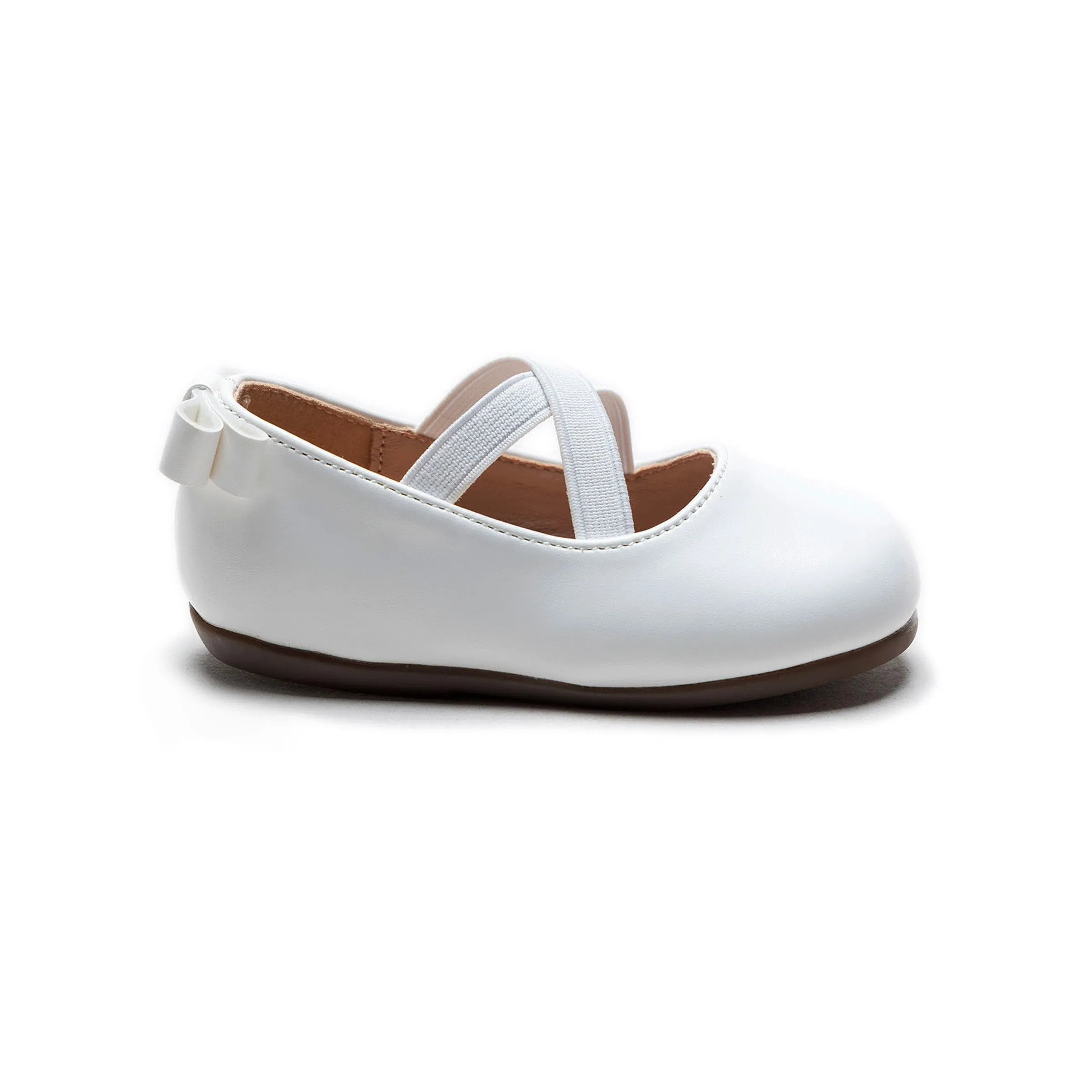 White Cross Banded Ribbon Flats