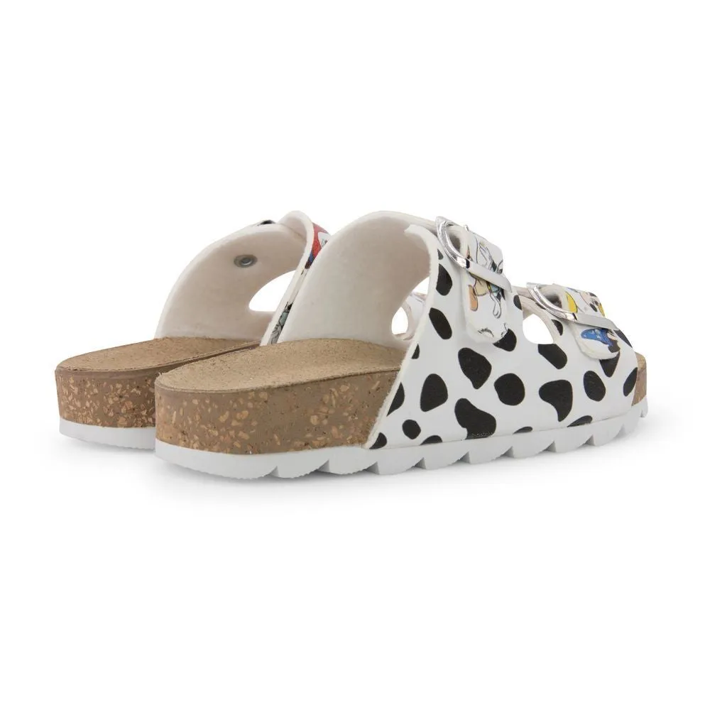 White Disney Dalmatian Print Sandals