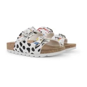 White Disney Dalmatian Print Sandals