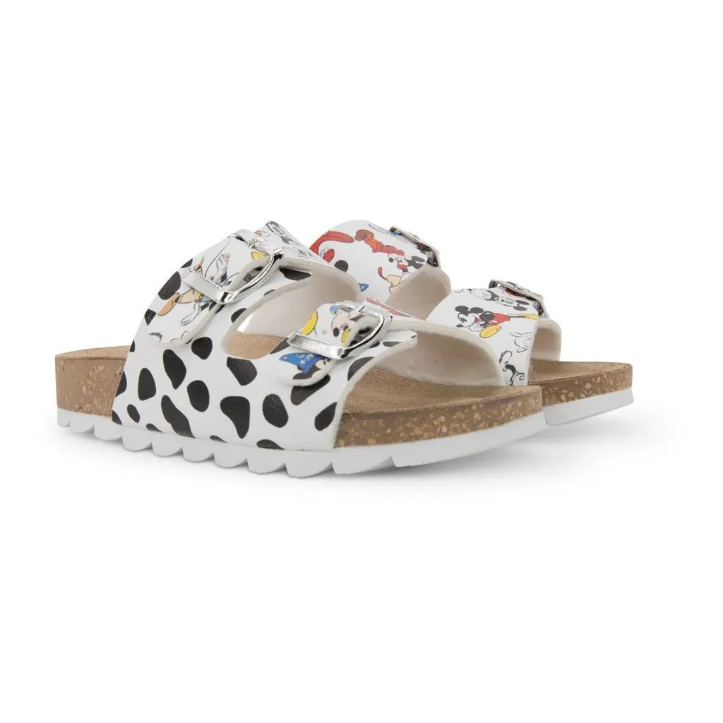 White Disney Dalmatian Print Sandals