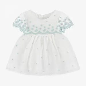 White Jade Embroidered Tulle Dress