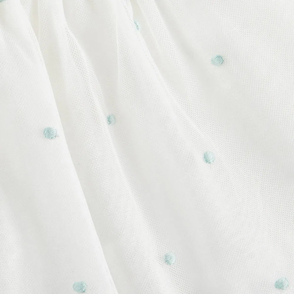 White Jade Embroidered Tulle Dress