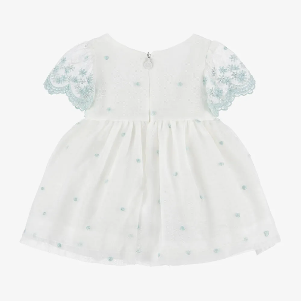 White Jade Embroidered Tulle Dress