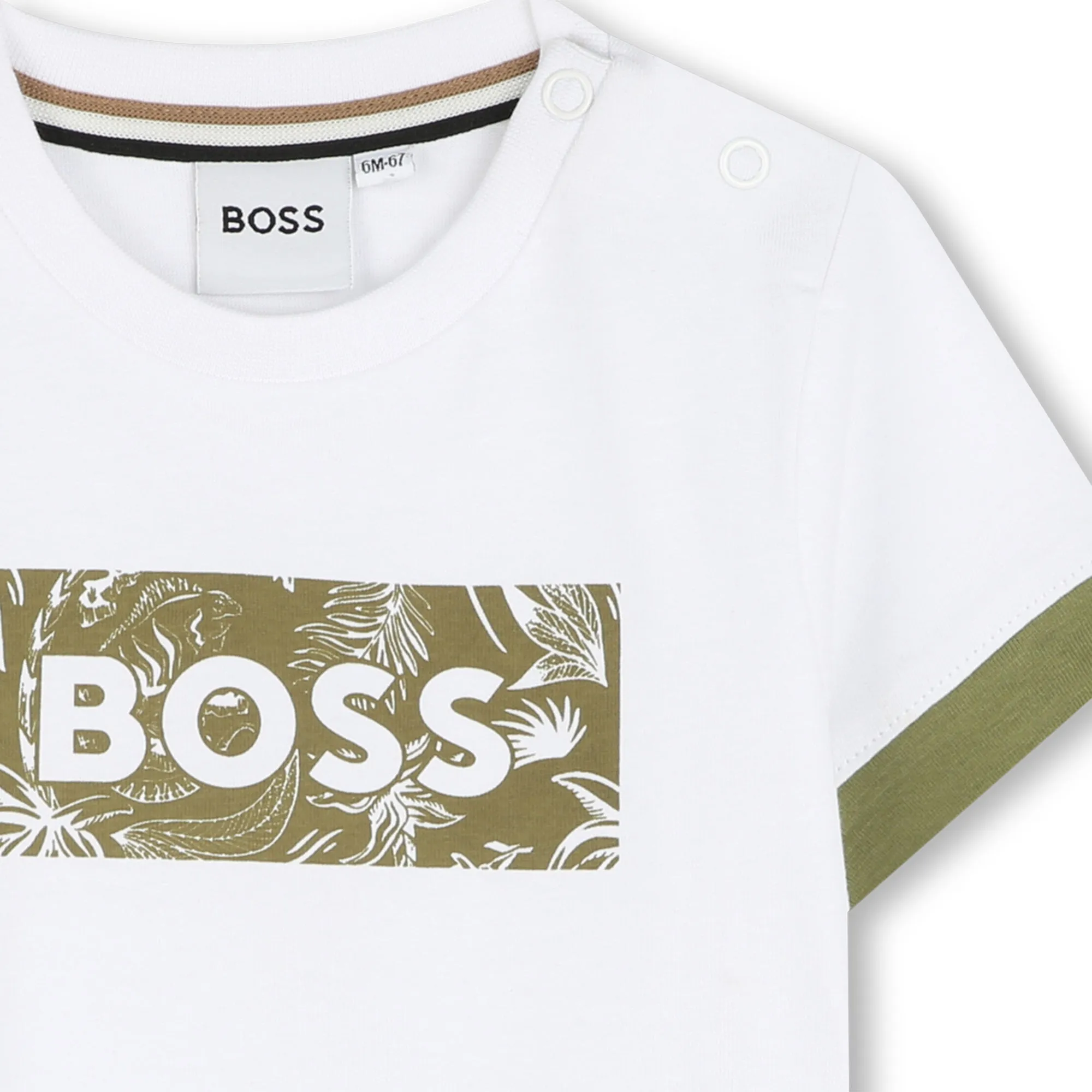 White Leaf Accent Logo T-Shirt