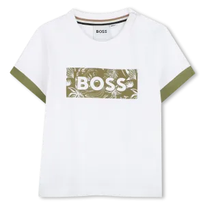 White Leaf Accent Logo T-Shirt