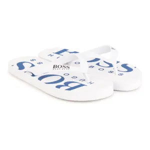White Logo Flip Flops