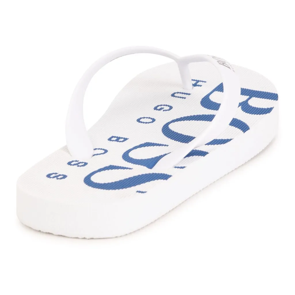 White Logo Flip Flops