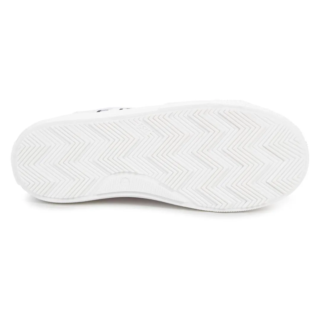 White Logo Print Sneakers