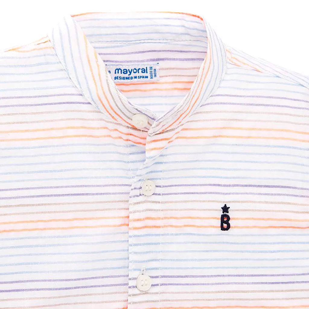 White Neon Striped Shirt