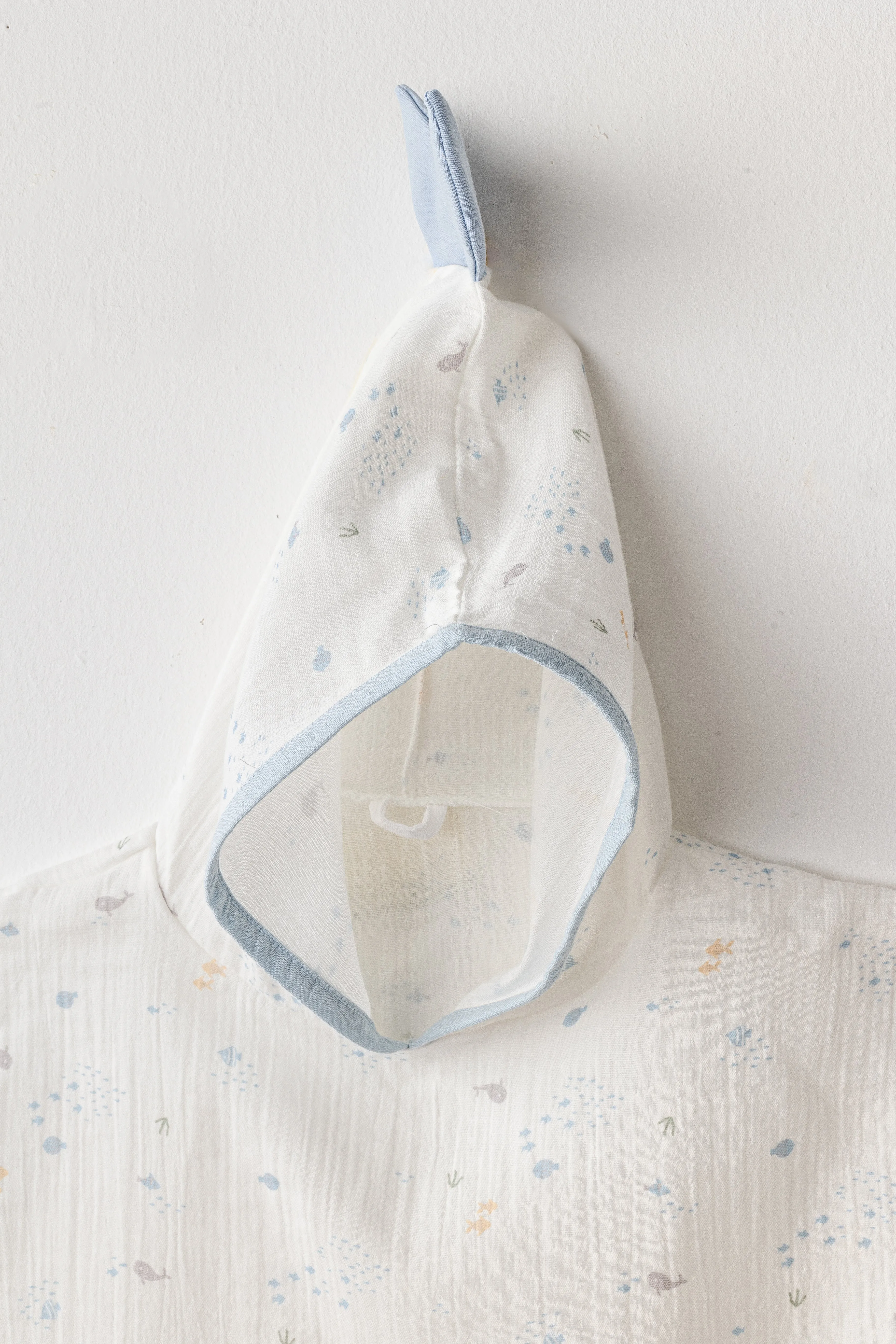White Ocean Muslin Pancho