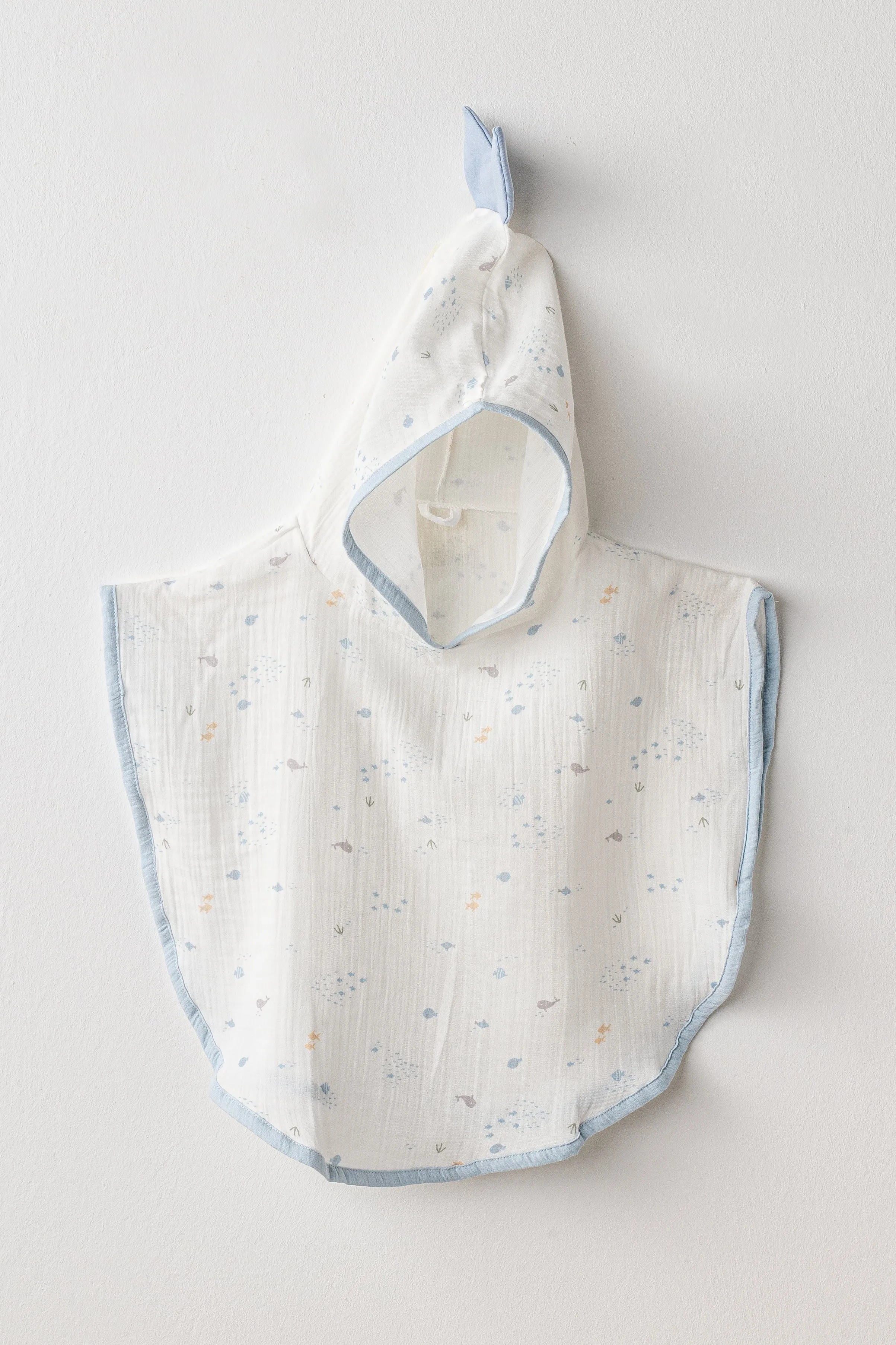 White Ocean Muslin Pancho