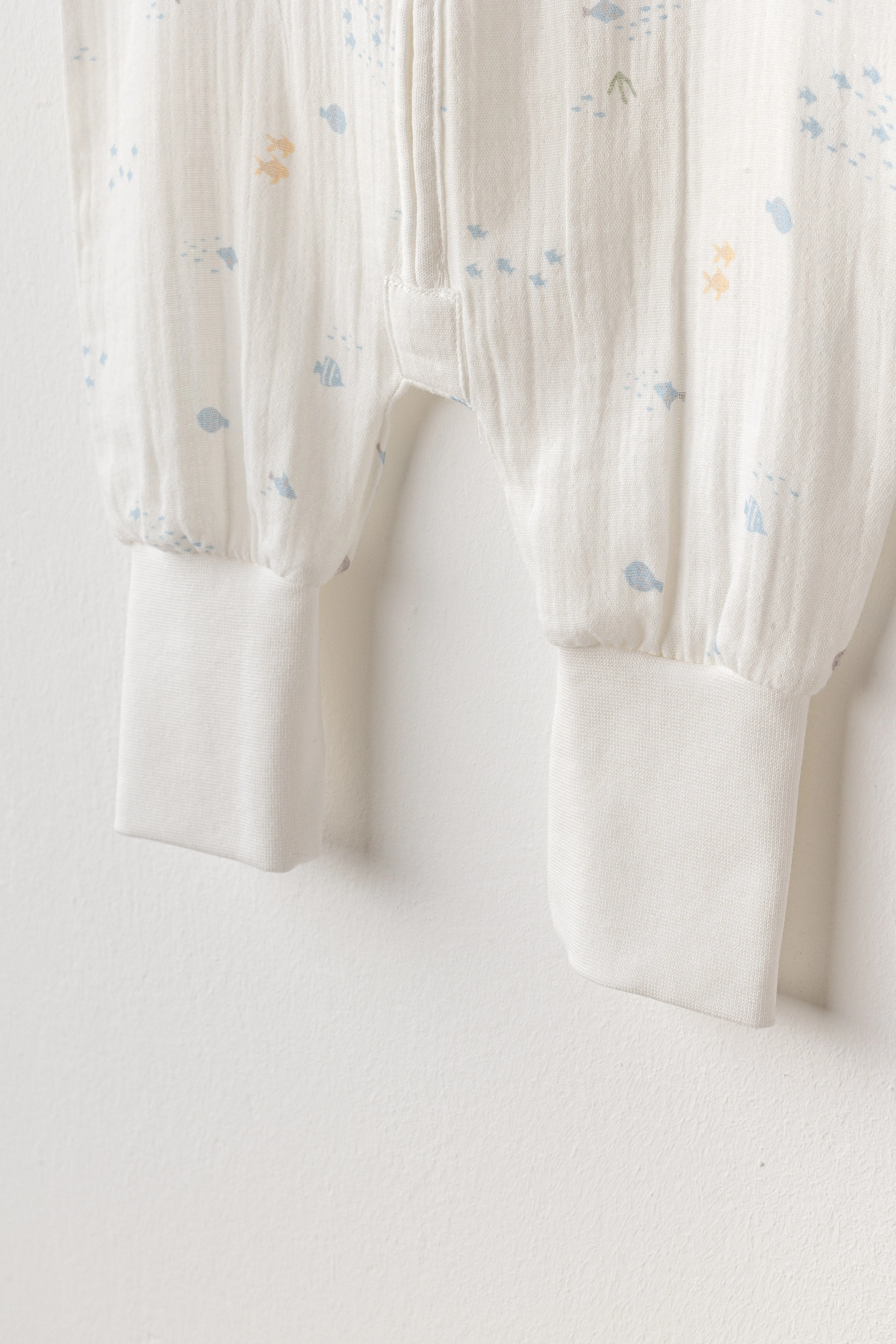 White Ocean Sleeveless Muslin Romper