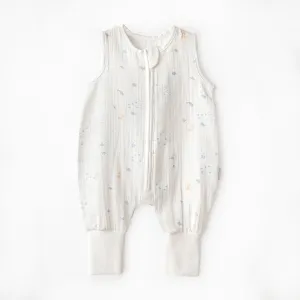 White Ocean Sleeveless Muslin Romper