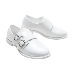 White Patent Buckle Loafers