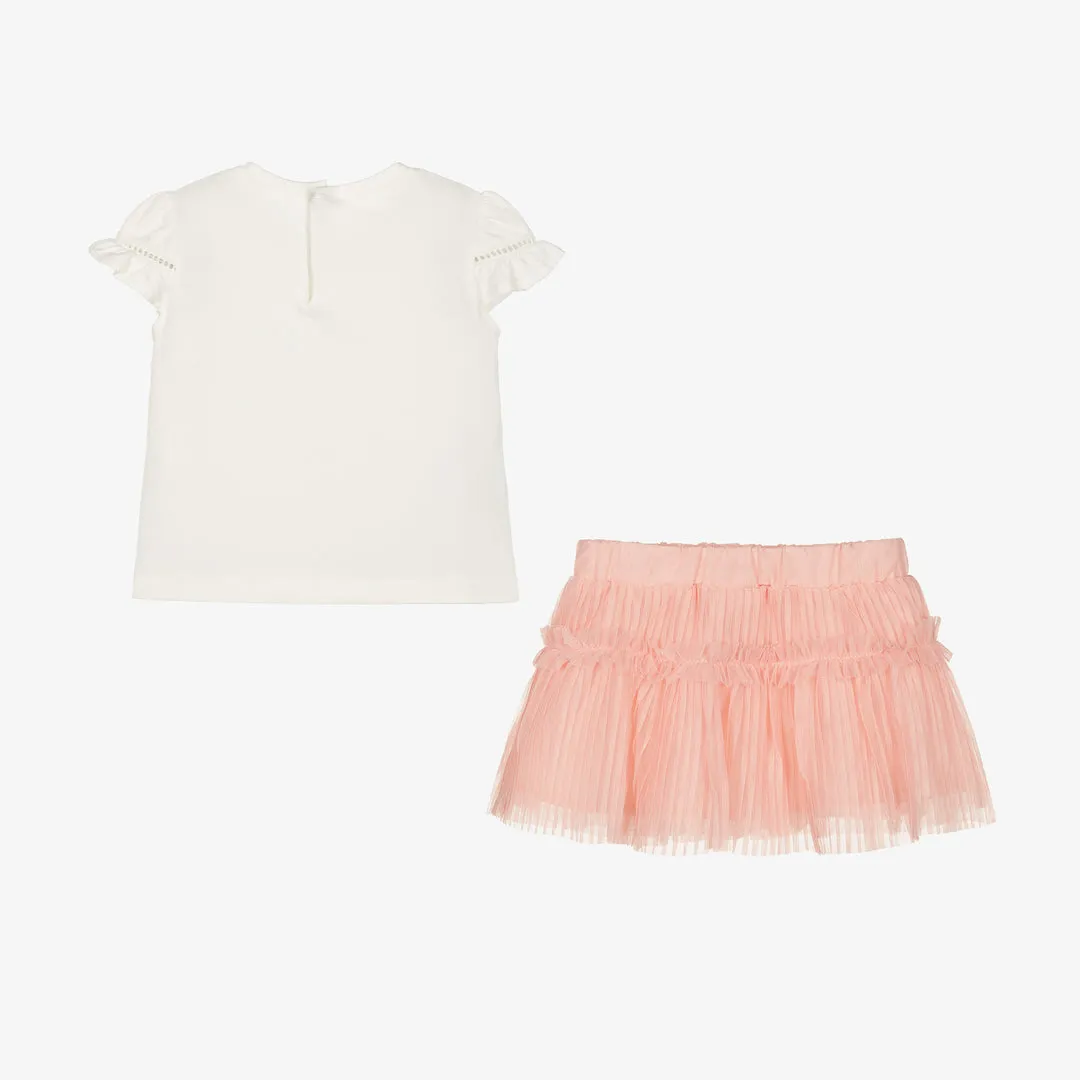 White Peach Flower Graphic Outfit