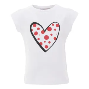 White Polka Dot Heart T-Shirt