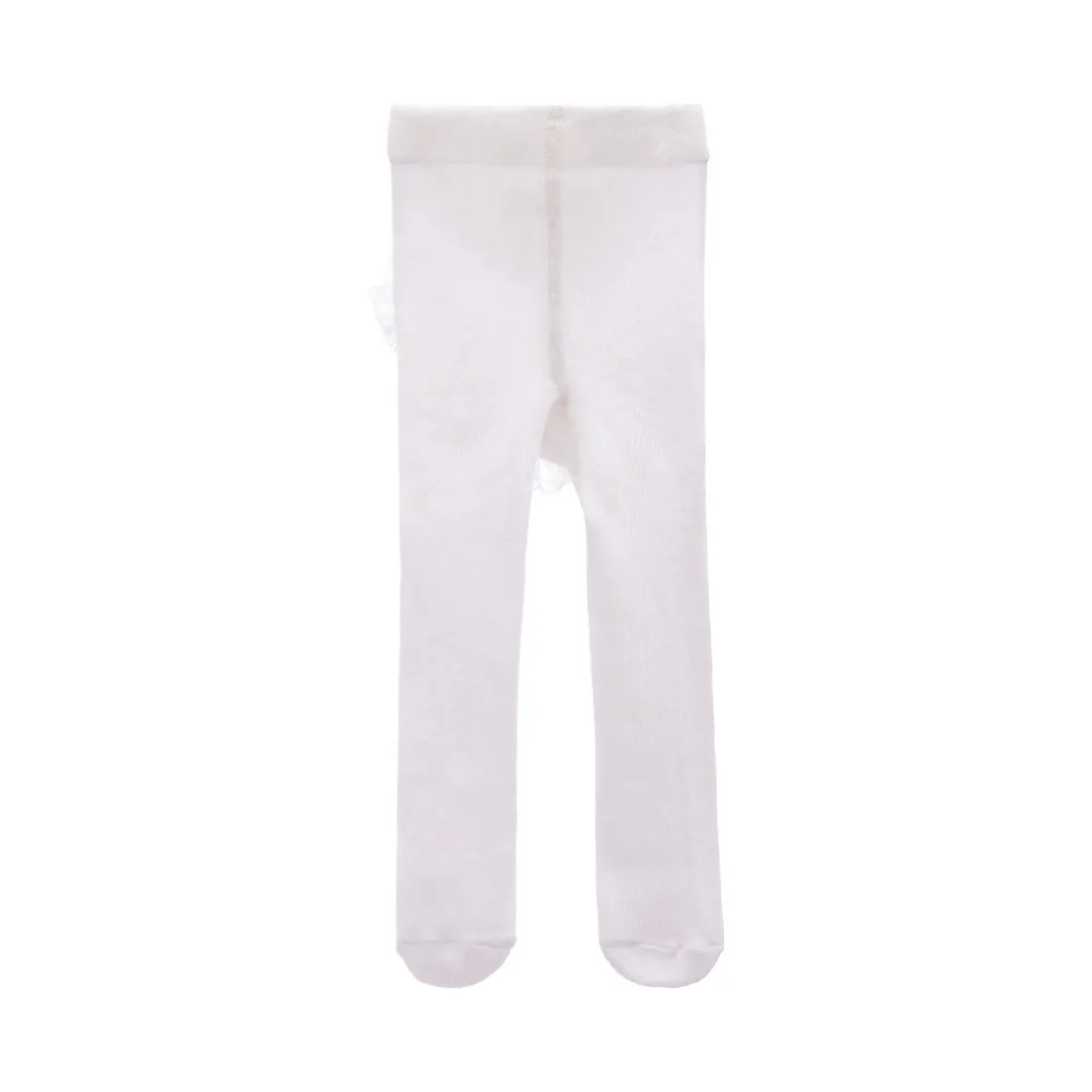White Ruffle Pom Tail Tights