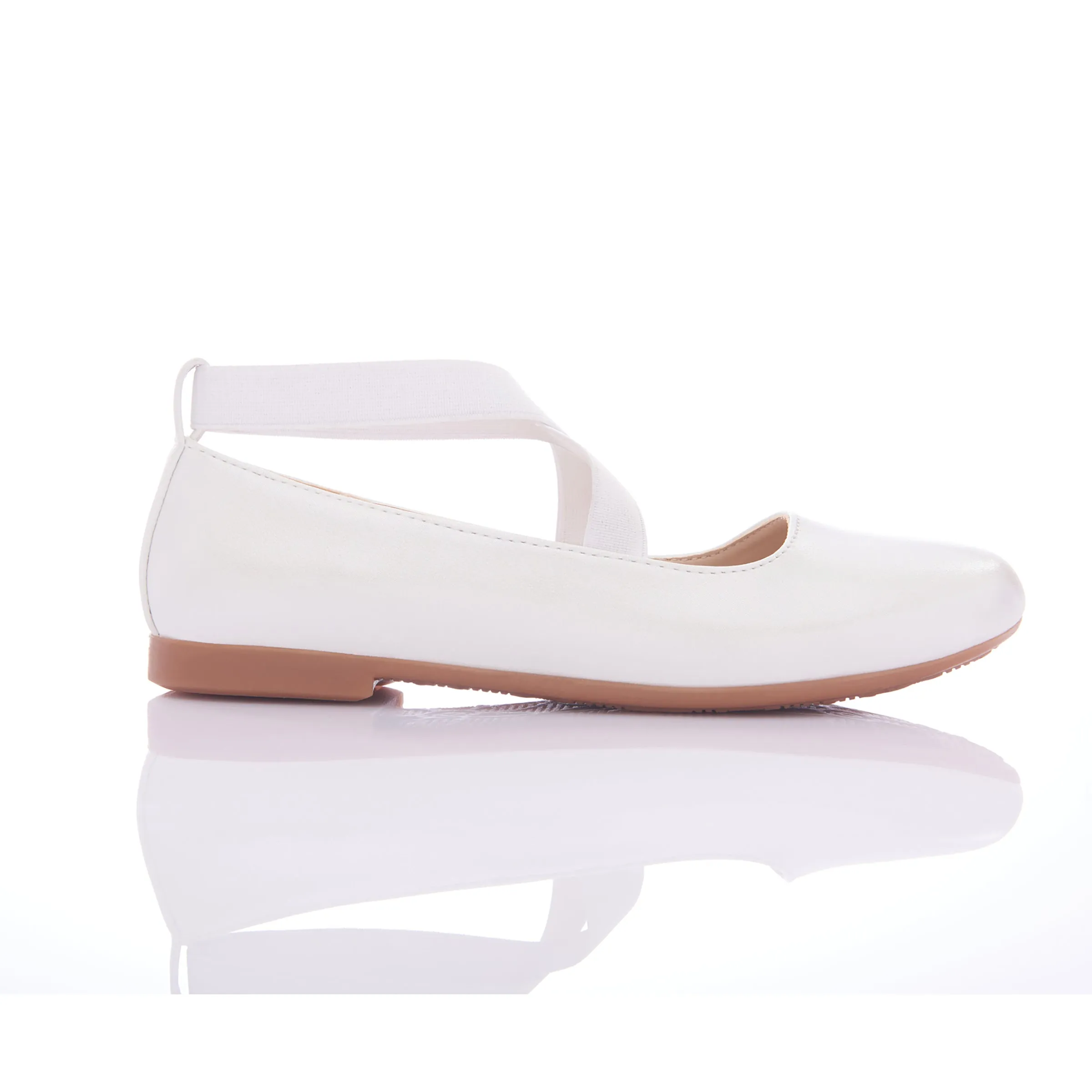 White Satin Ballerina Flats