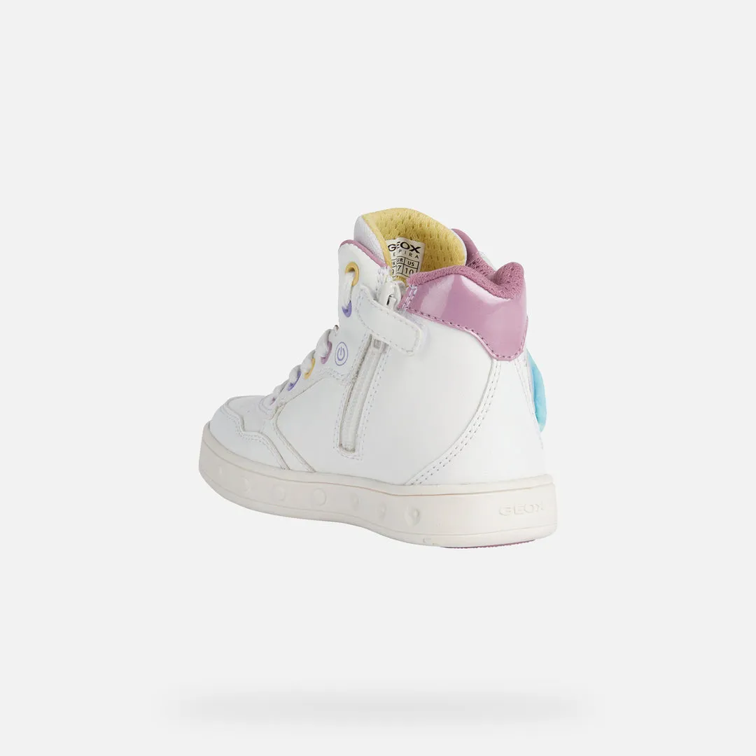 White Skylin Unicorn Light Up High Top Sneakers