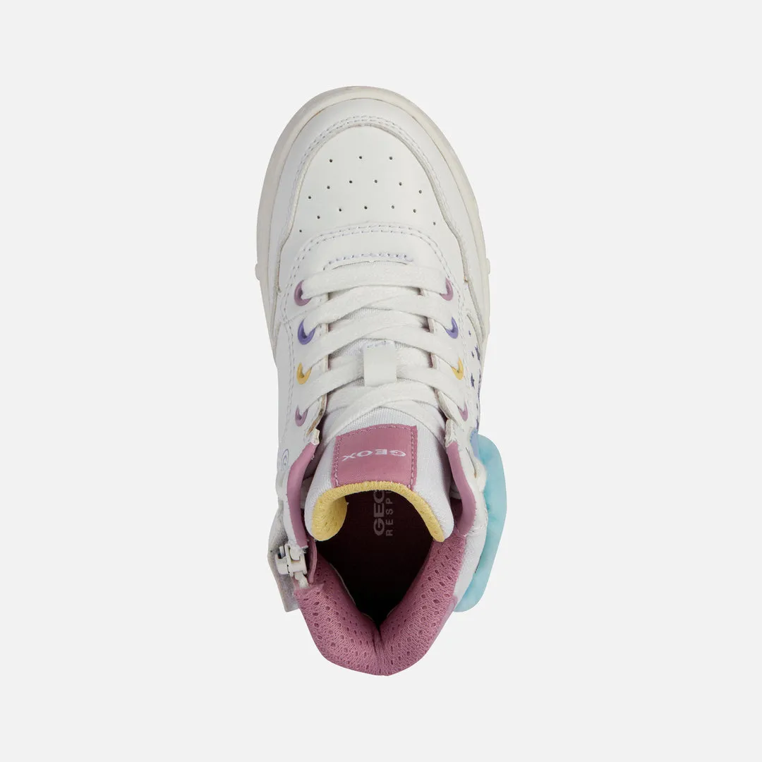 White Skylin Unicorn Light Up High Top Sneakers