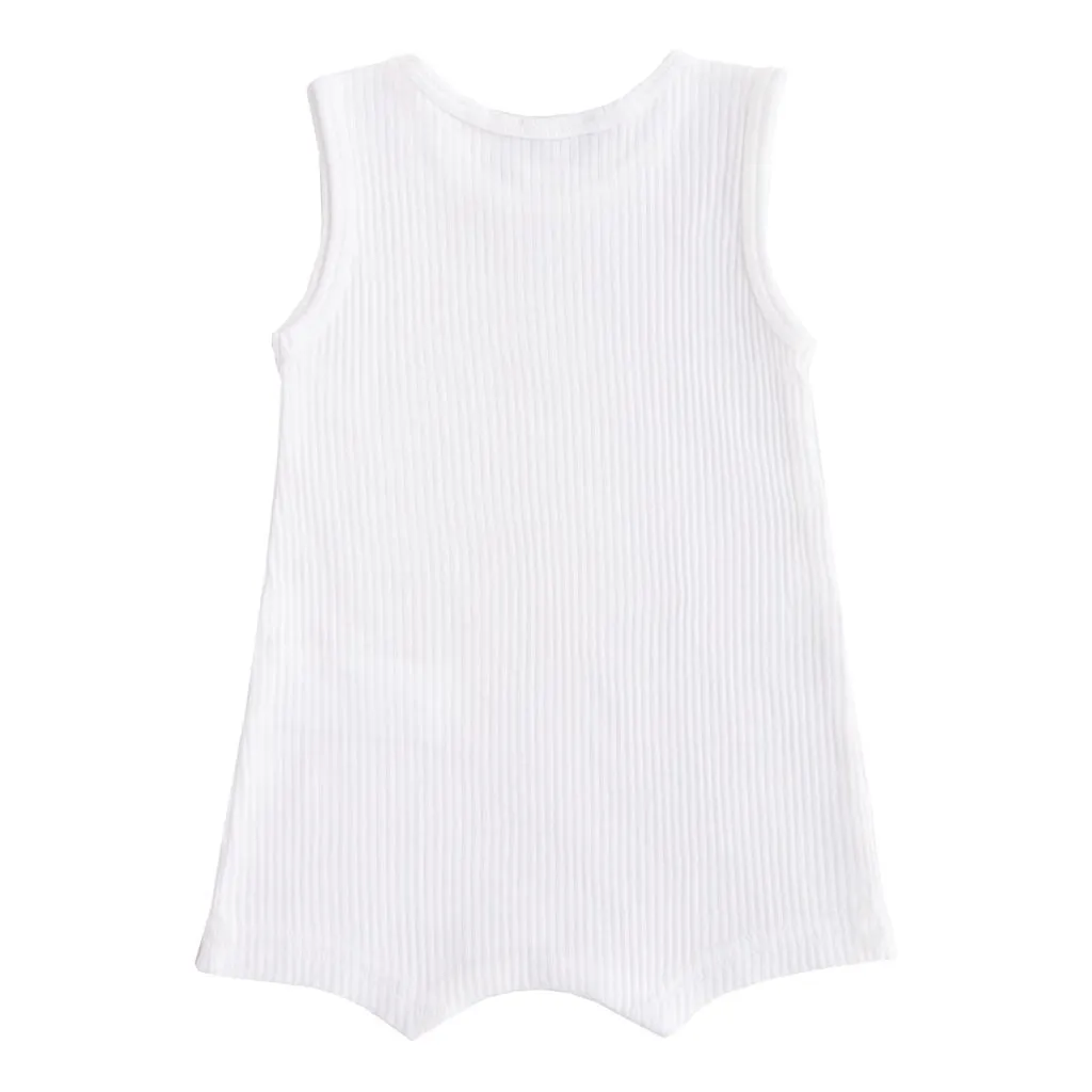 White Sleeveless Modal Shortie