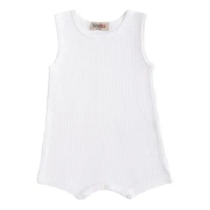 White Sleeveless Modal Shortie
