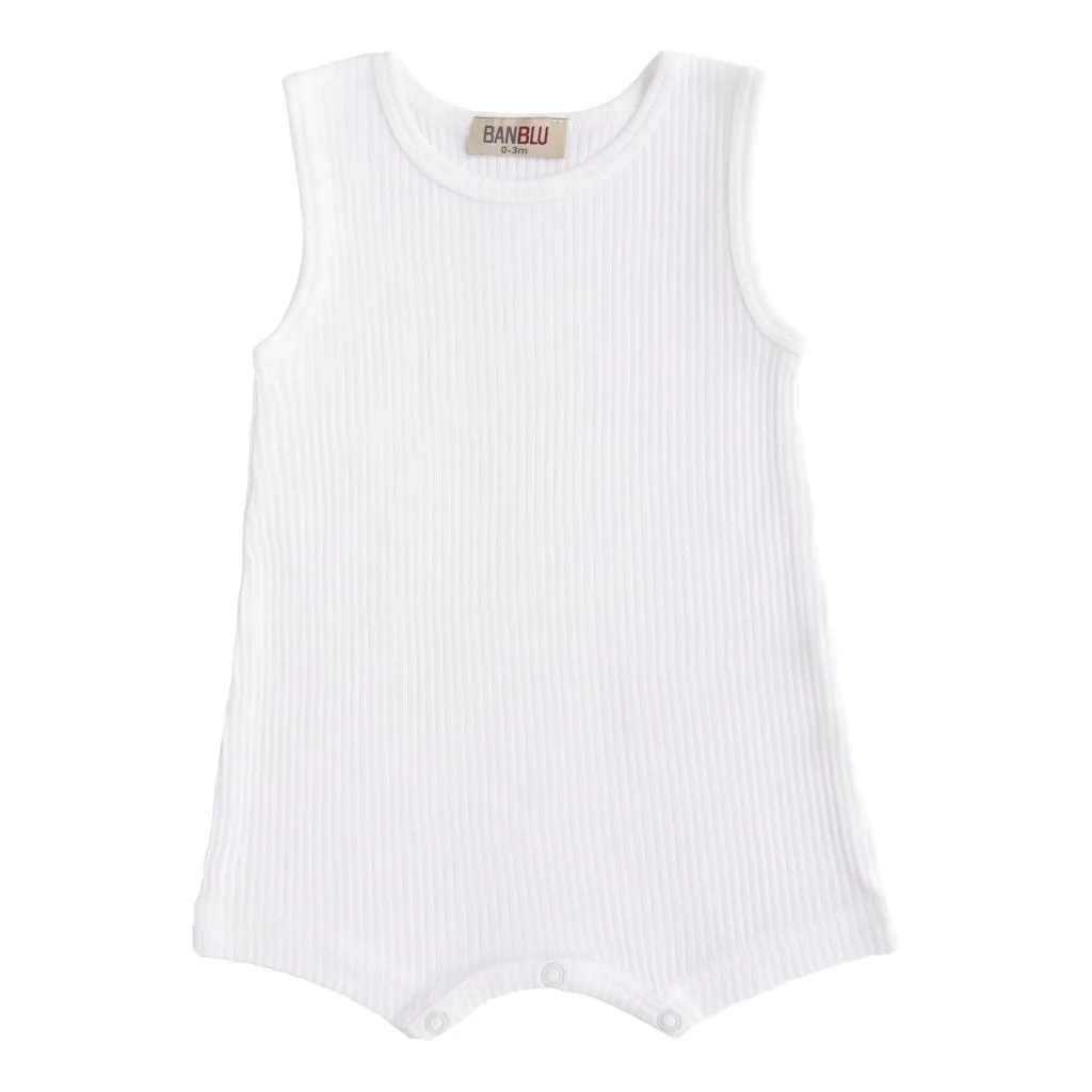 White Sleeveless Modal Shortie