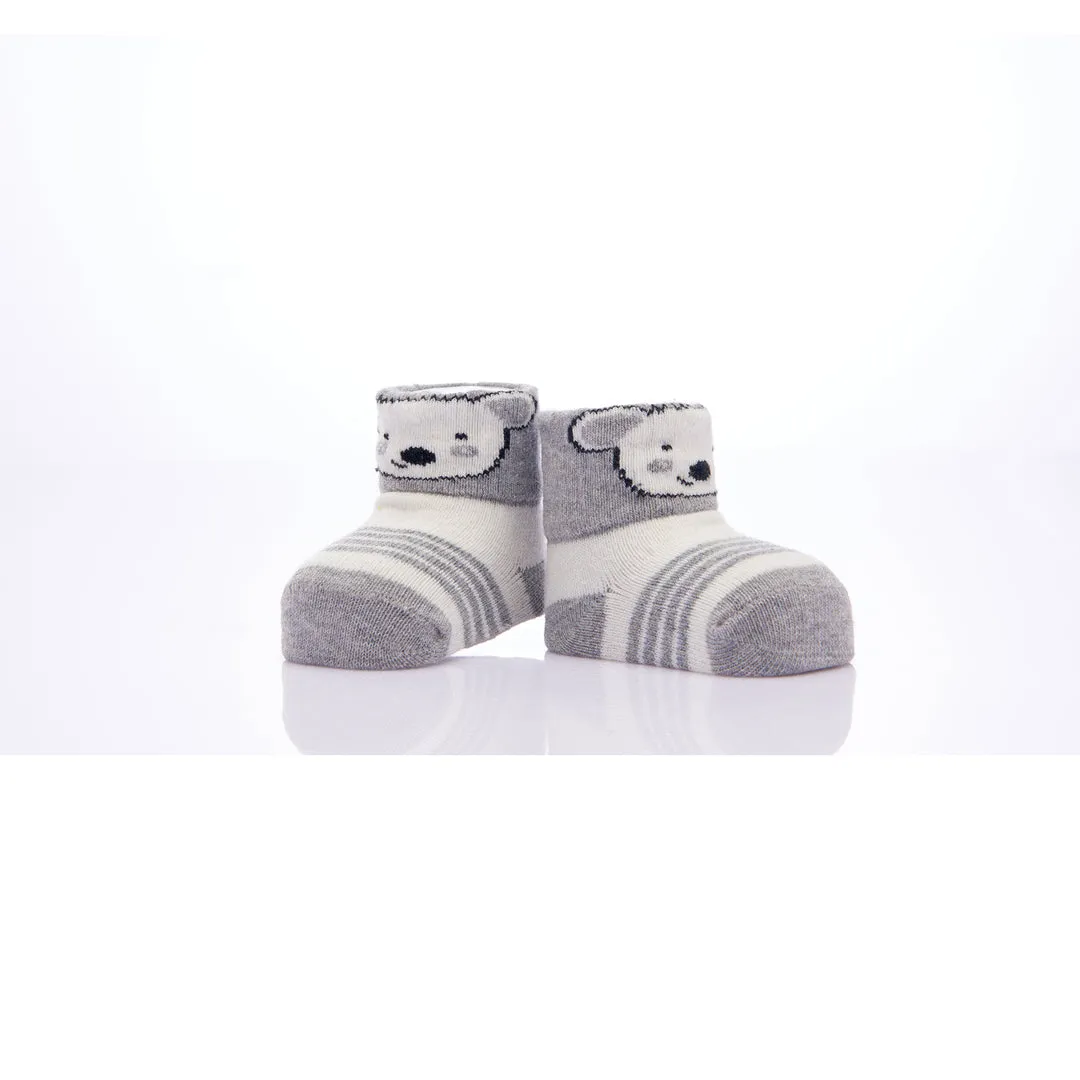 Yellow 3pc Koala Print Cotton Socks Set