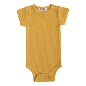 Yellow Mustard Short Sleeved Modal Bodysuit