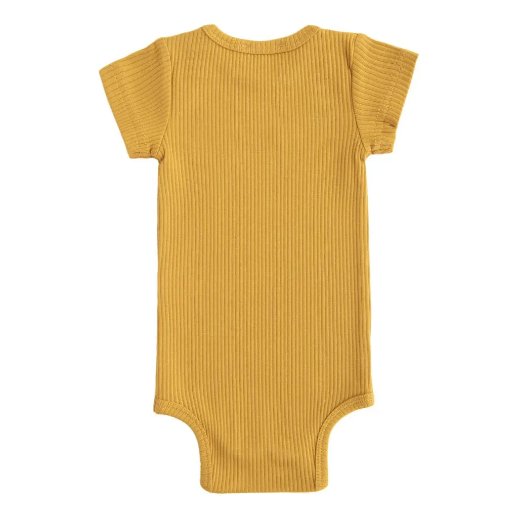 Yellow Mustard Short Sleeved Modal Bodysuit