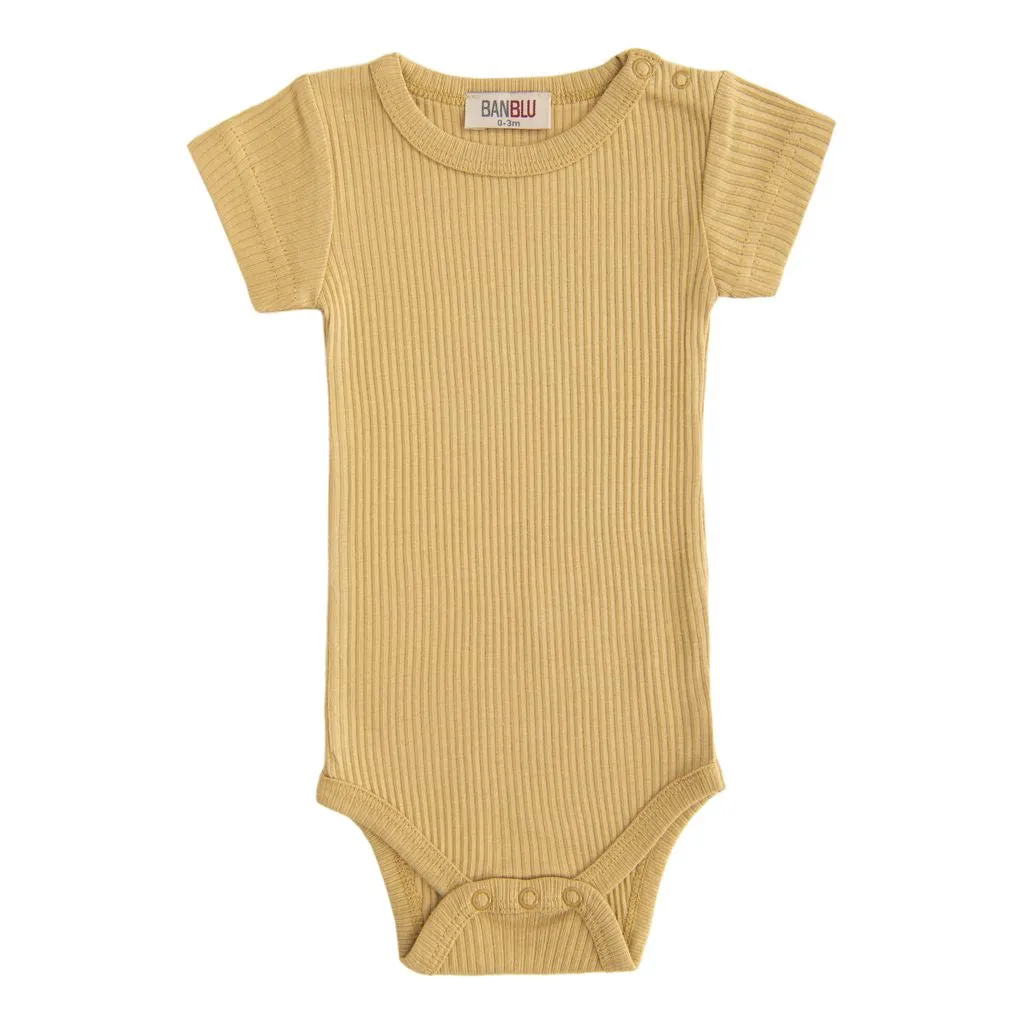 Yellow Short-Sleeved Modal Bodysuit