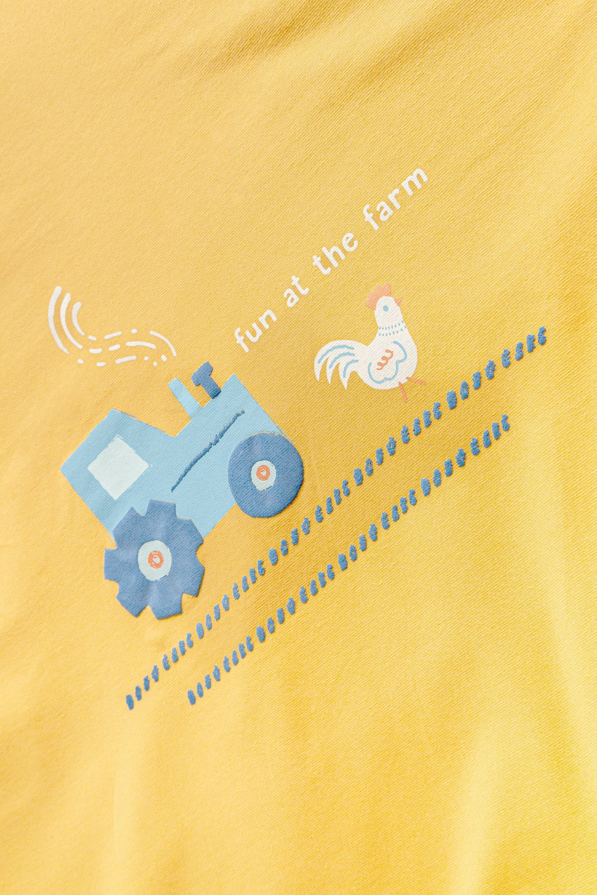 Yellow Tractor Graphic Blanket
